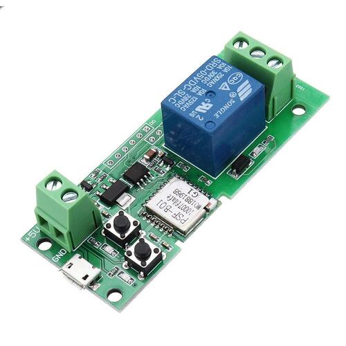 Wifi Wireless Smart Switch Relay Module For Smart Home 5V 5V/12V Applied To Access Control - Color: Black With Green