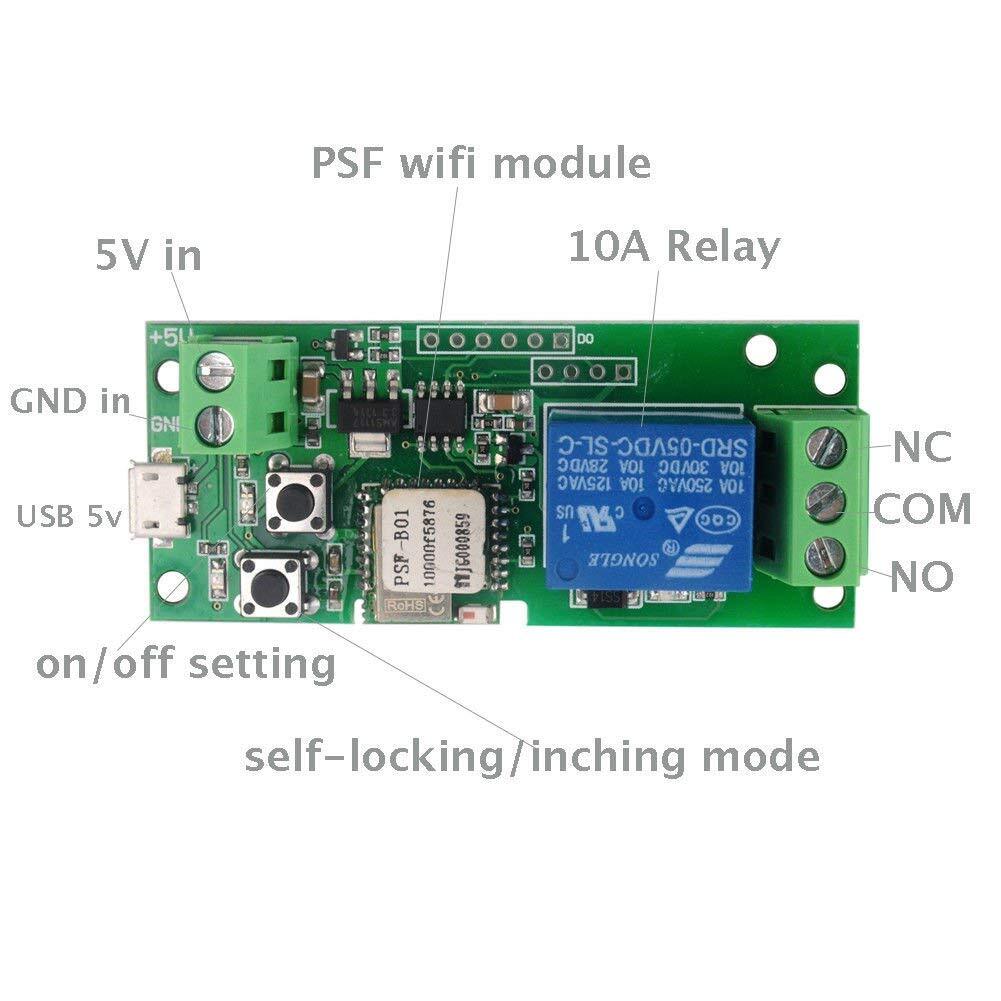 Wifi Wireless Smart Switch Relay Module For Smart Home 5v 5v/12v Applied To Access Control