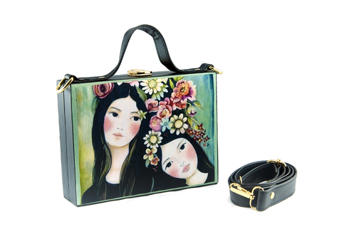Mother And Daughter Printed MDF Bag - Medium Size, Multicolor Design | Durable, Stylish, Perfect for Daily Fashion Use