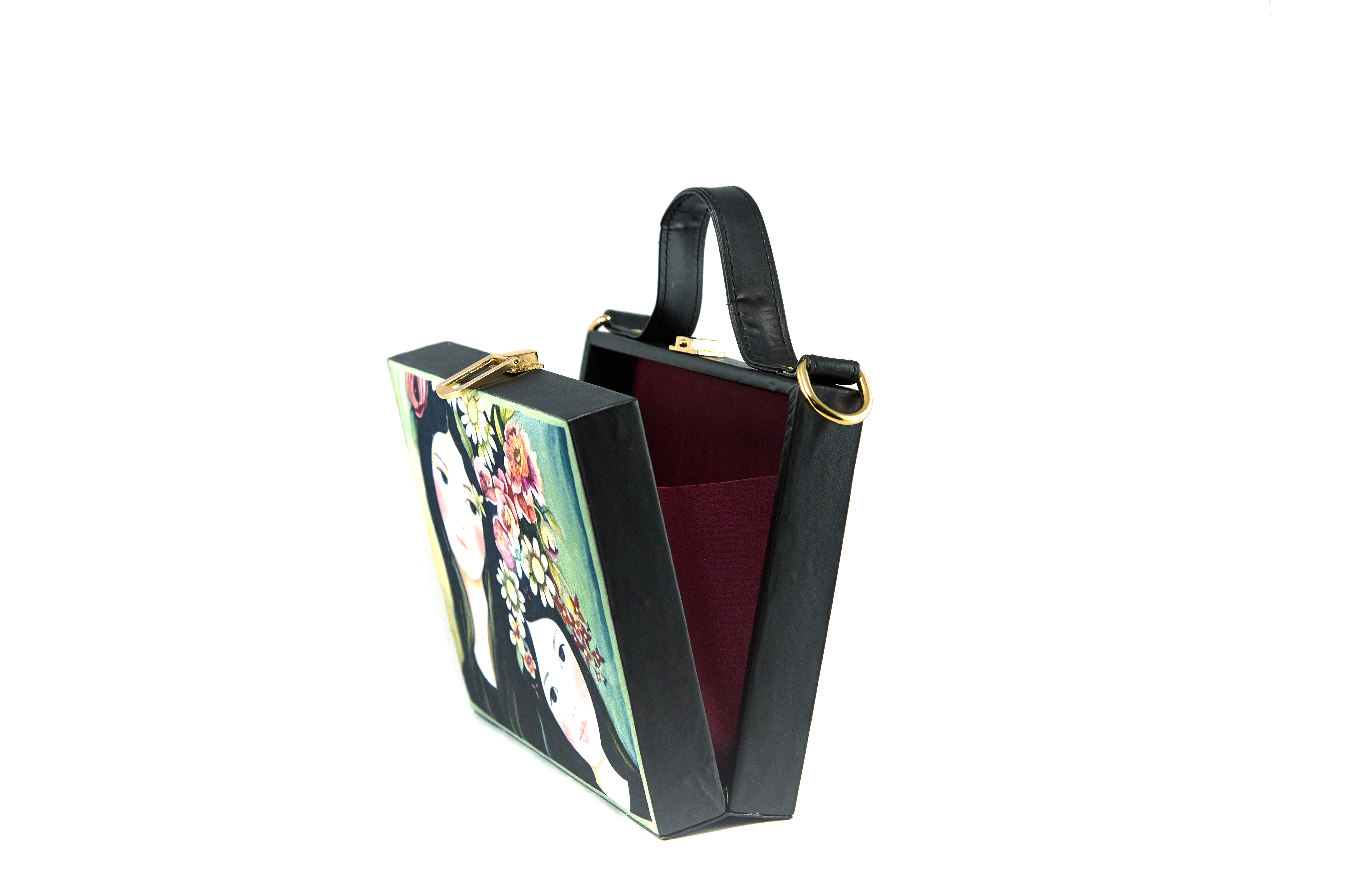 Mother And Daughter Printed Mdf Bag - Color: Multicolor