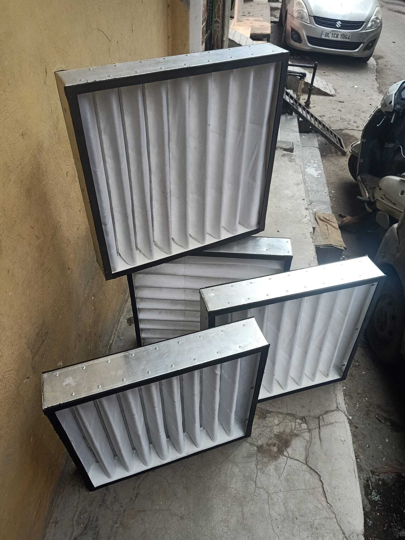 Ahu Fine Filter - Galvanized Steel, 20x20x6 Inches, White | High Dust Holding Capacity, Washable And Reusable, Low Initial Pressure Drop