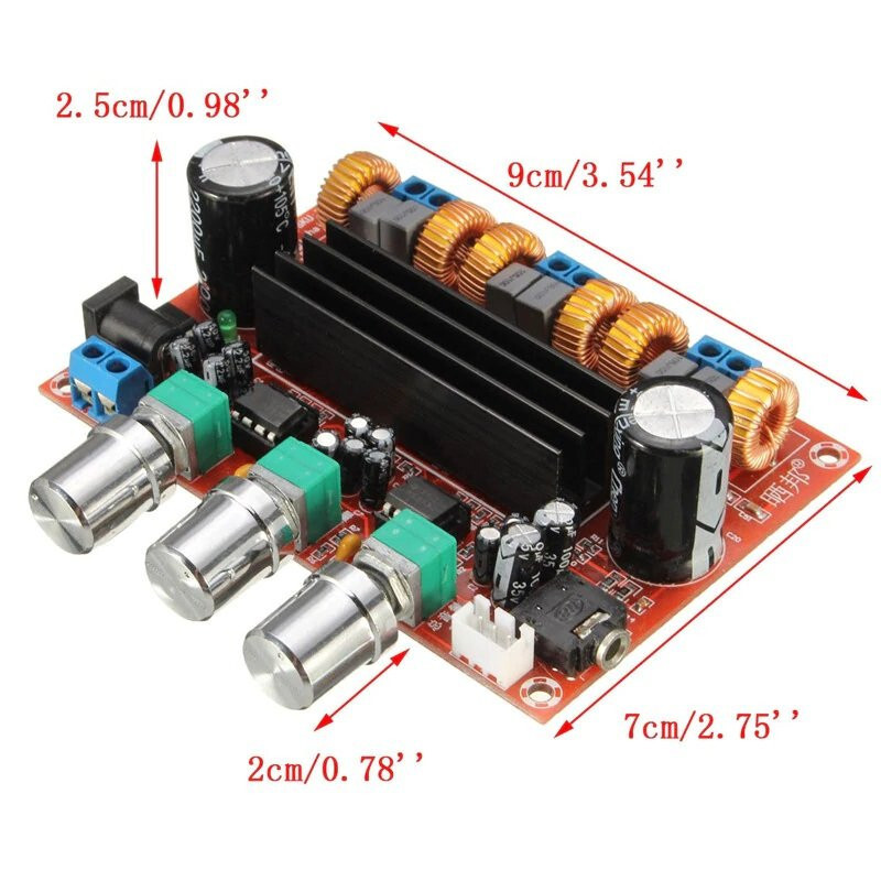 Dc12v-24v 2.1 Digital Audio Amplifier Board Tpa3116d2 Subwoofer Speaker Amplifiers For Audio System Diy Speakers