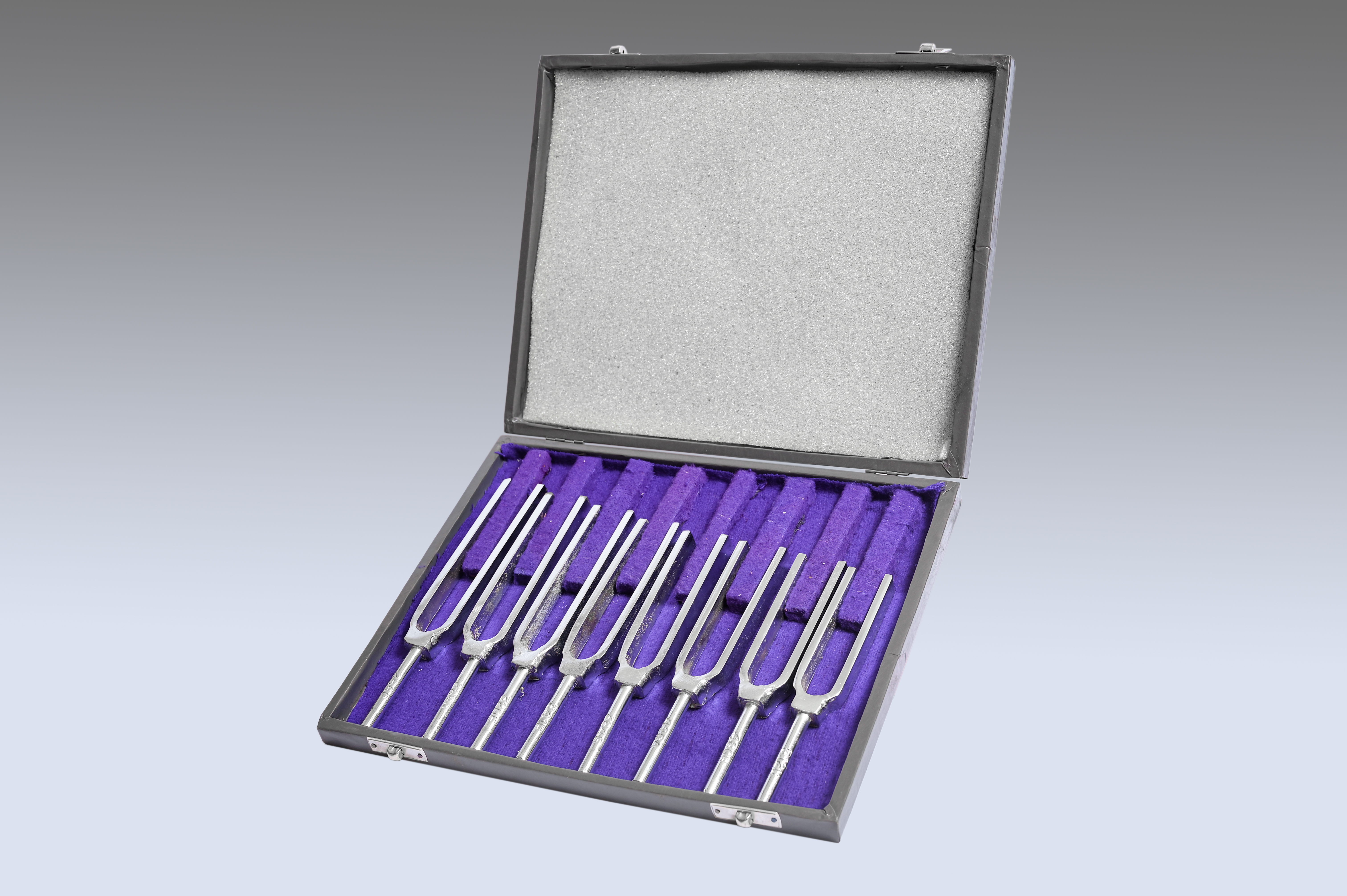 Tuning Fork Set - Metal, 8 Pieces In Premium Box | Welch Type With Different Frequencies For Medical And Educational Uses