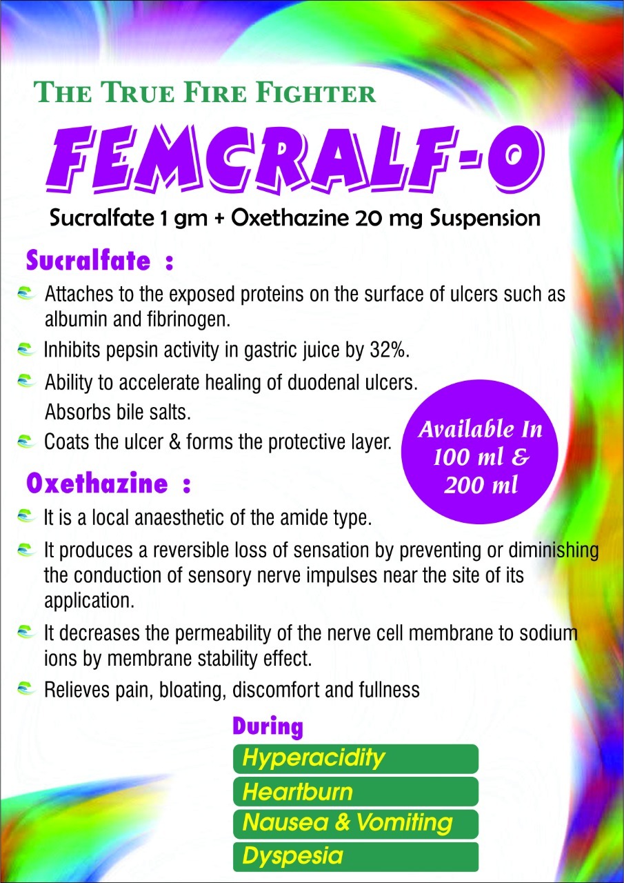 Sucralfate 1 Gm With Oxethazanine 20 Mg / 200 Ml General Medicines
