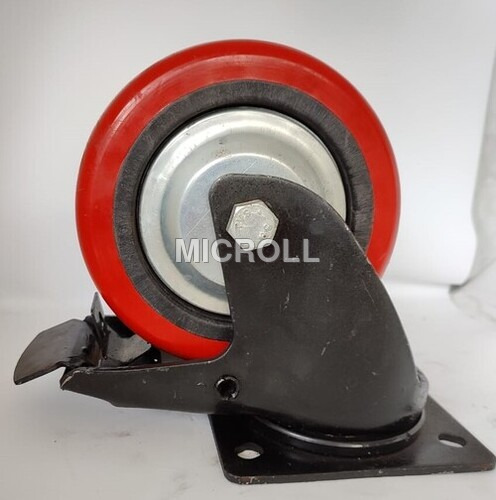 Double Break Cast TPU - 150mm x 50mm Blue & Grey, Double Ball Bearing, 400kg Load Capacity