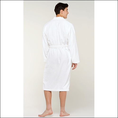 Cotton Terry Bath Robe - Customize Size, Unisex, Ivory White