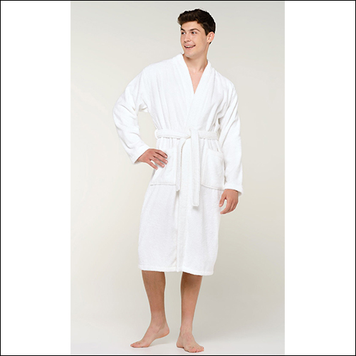 Cotton Terry Bath Robe - Customize Size, Unisex, Ivory White