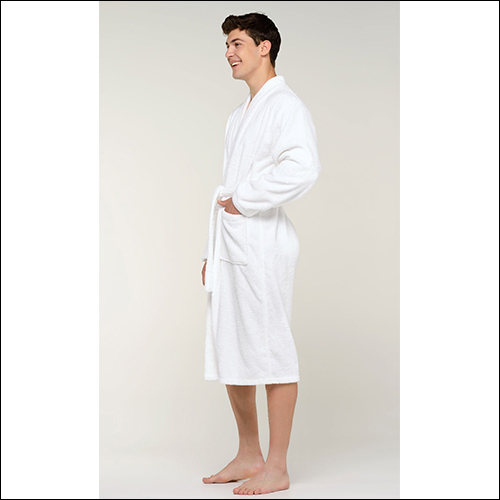 Cotton Terry Bath Robe - Customize Size, Unisex, Ivory White