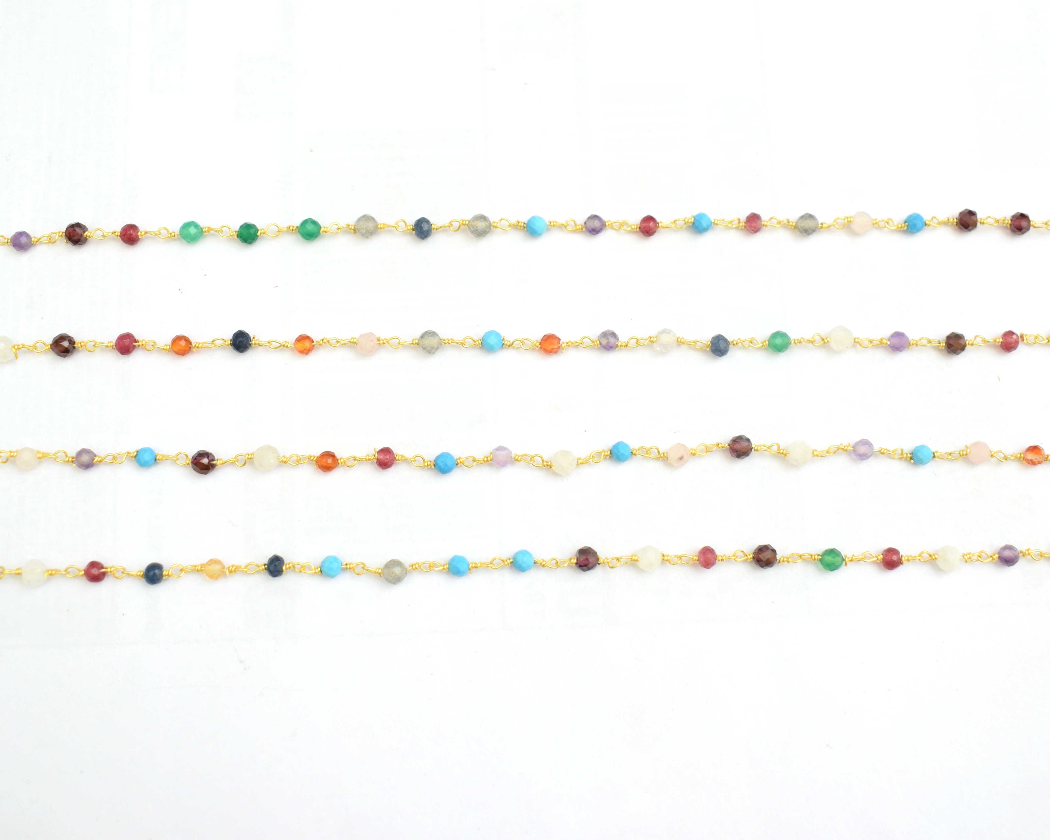Multi Gemstone Beaded Rosary Chain