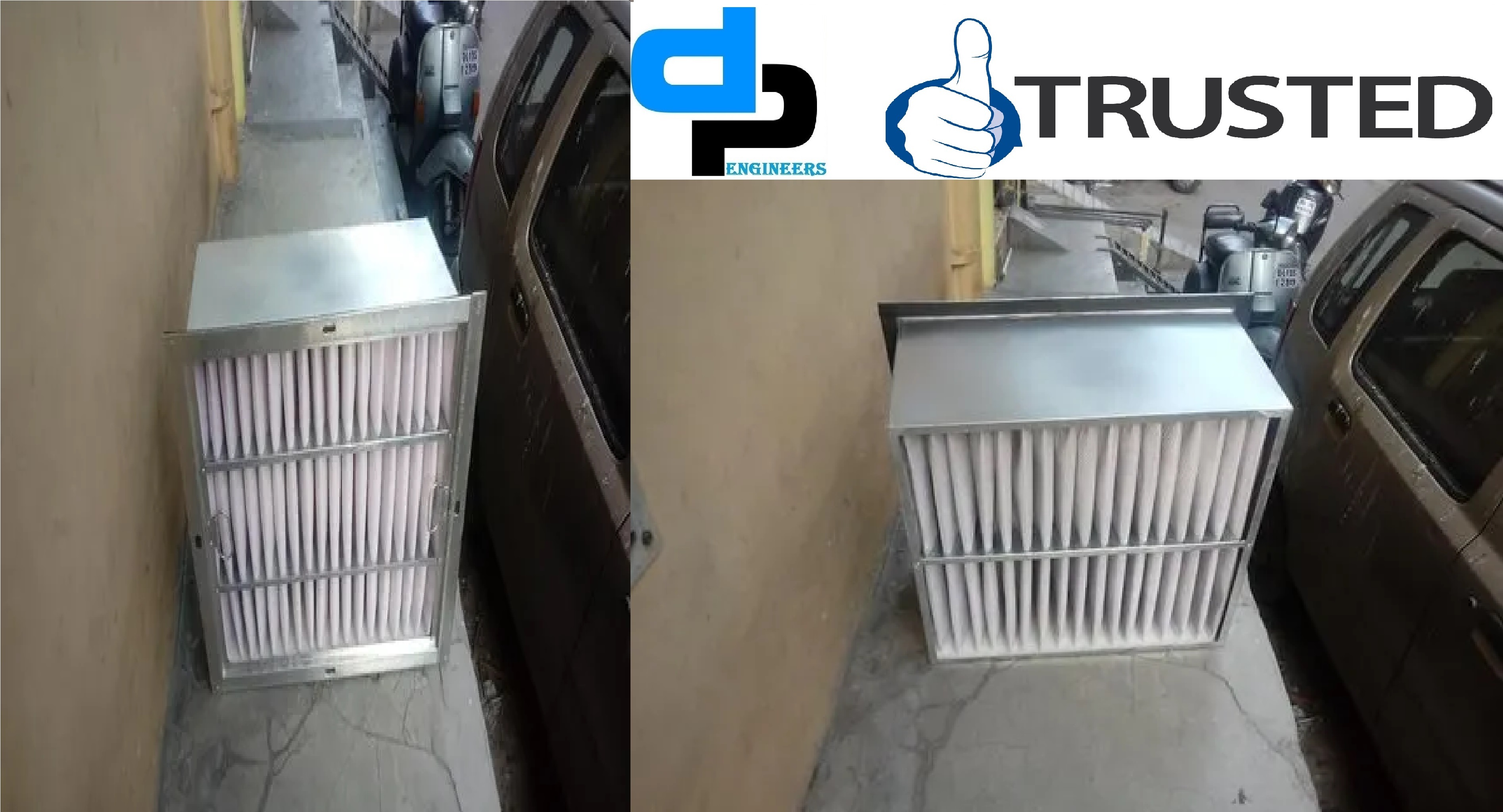 Ahu Fine Filters - Galvanized Steel Box Frame 20x12x6 To 24x24x12 | Easy Assembly, Washable Synthetic Non-woven Media, High Dust Holding Capacity, Low Initial Pressure Drop, High Efficiency 90-99%