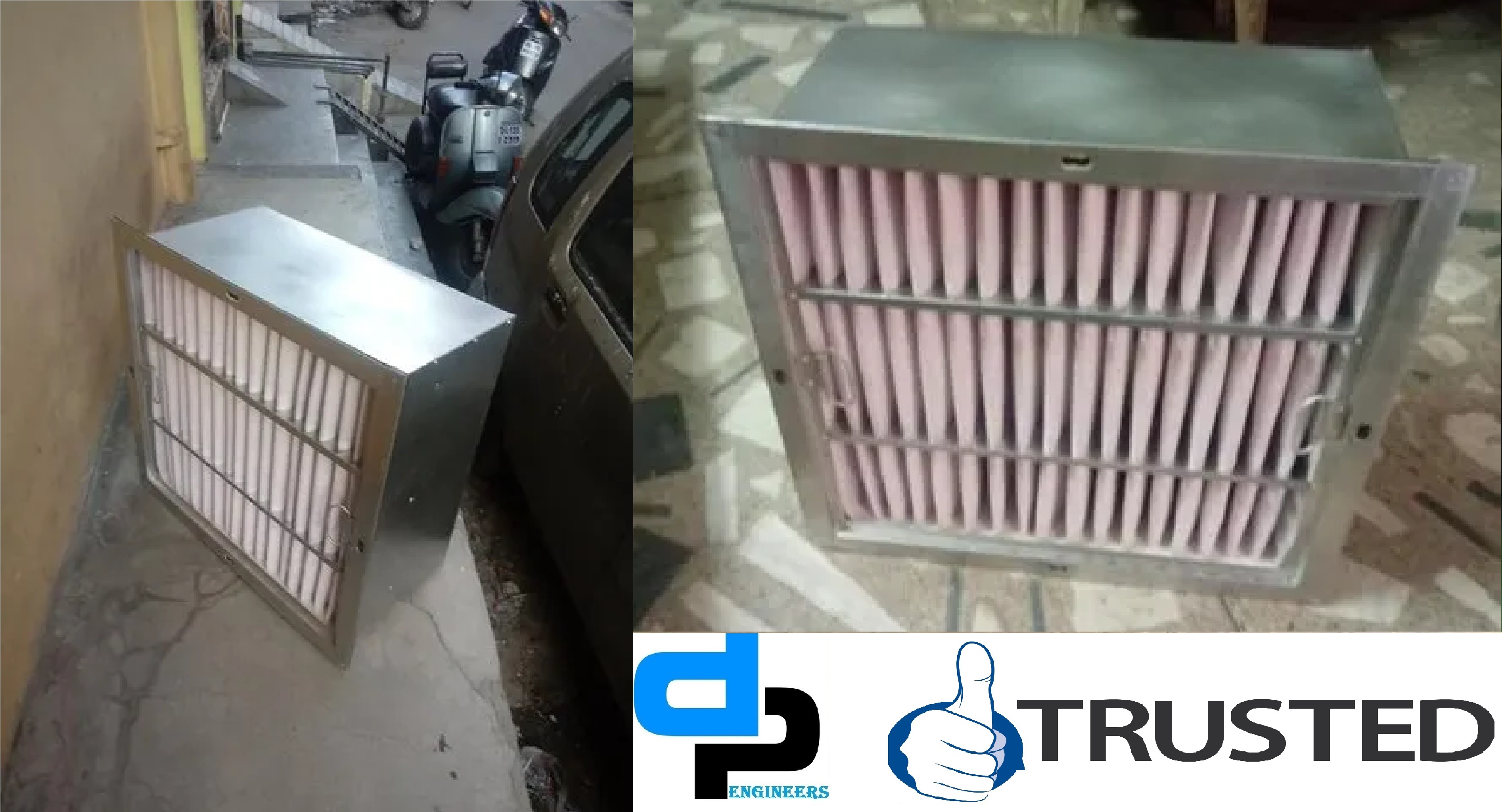 Ahu Fine Filters - Galvanized Steel Box Frame 20x12x6 To 24x24x12 | Easy Assembly, Washable Synthetic Non-woven Media, High Dust Holding Capacity, Low Initial Pressure Drop, High Efficiency 90-99%