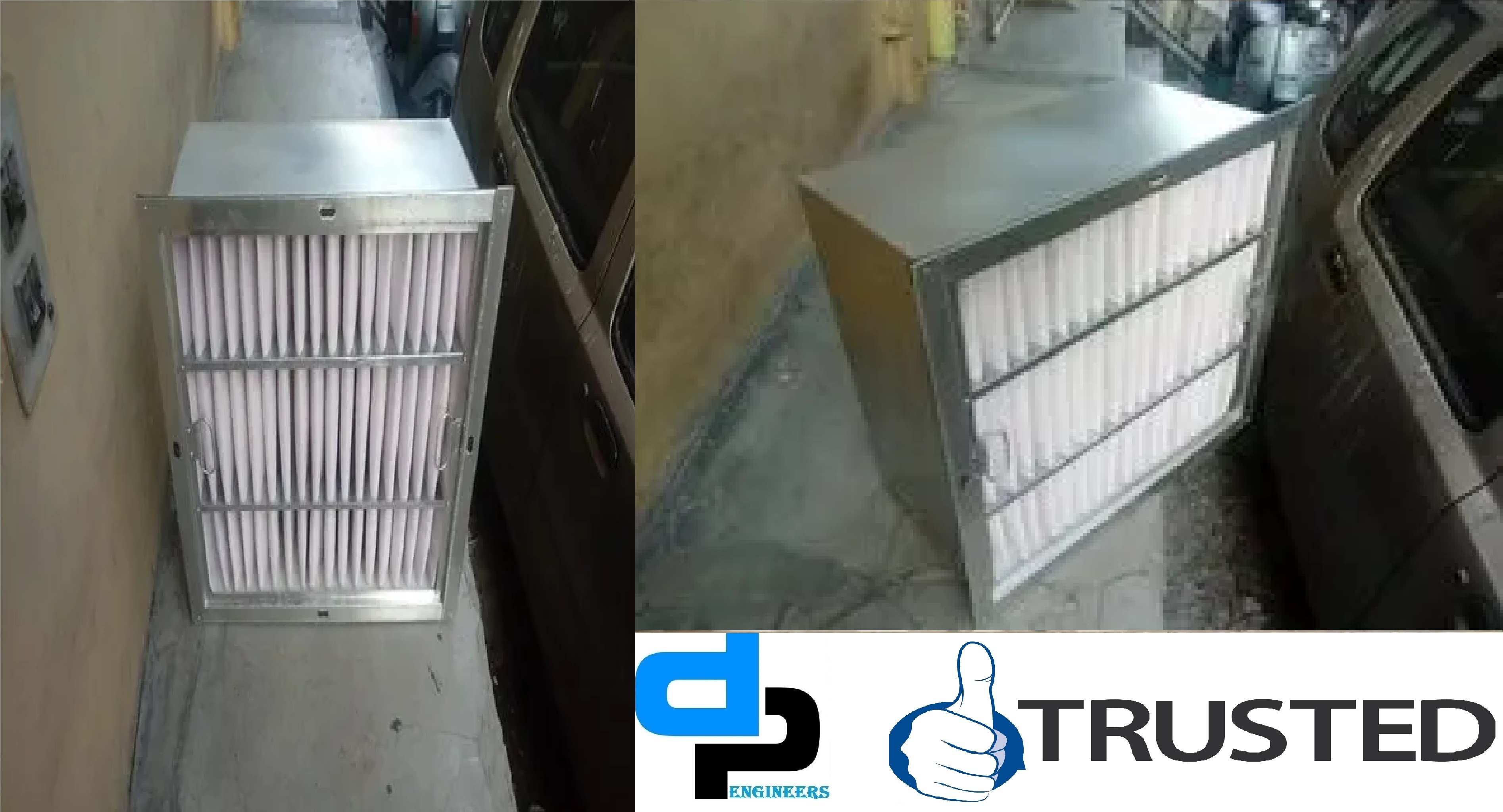 Ahu Fine Filters - Galvanized Steel Box Frame 20x12x6 To 24x24x12 | Easy Assembly, Washable Synthetic Non-woven Media, High Dust Holding Capacity, Low Initial Pressure Drop, High Efficiency 90-99%