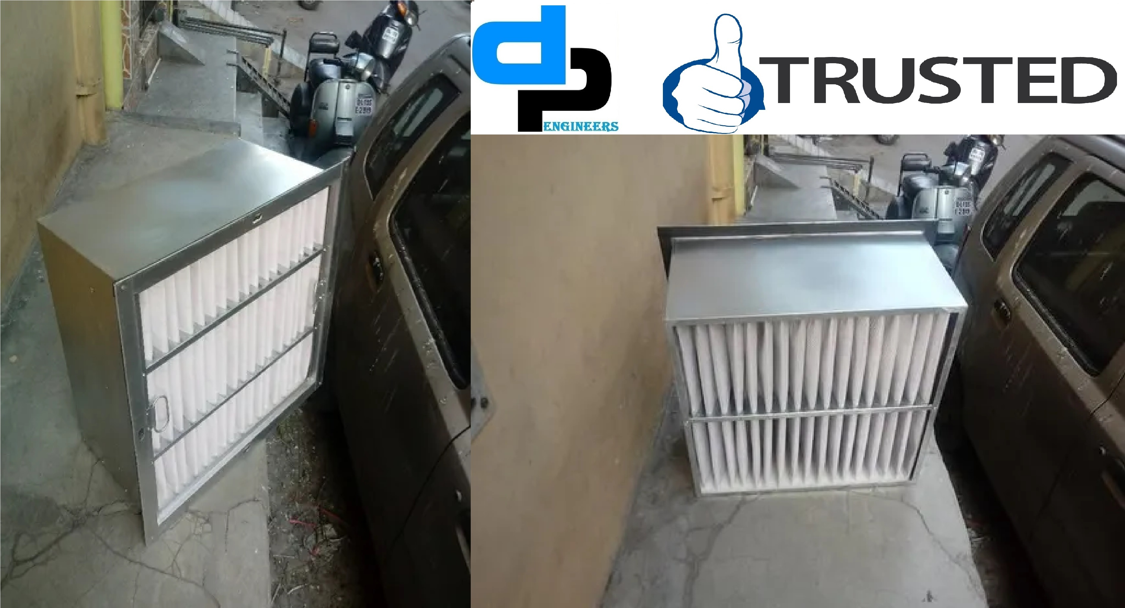 Ahu Fine Filters - Galvanized Steel Box Frame 20x12x6 To 24x24x12 | Easy Assembly, Washable Synthetic Non-woven Media, High Dust Holding Capacity, Low Initial Pressure Drop, High Efficiency 90-99%