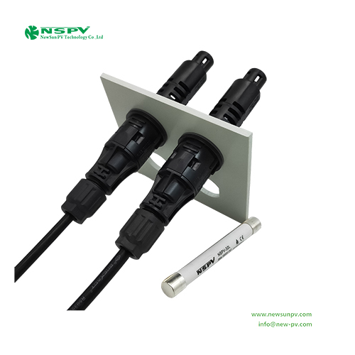 Black 4pfc Dc Solar Panel Connector Inline Fuse 1500vdc Cable End With Tuv Certificate
