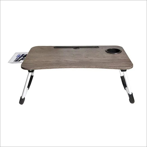 Portable Laptop Desk - Wood & Iron, Foldable, Brown Matte Finish | Durable, Easy to Clean, Lightweight, Modern Indian Design