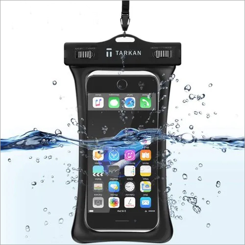Waterproof Mobile Protection Pouch - Plastic Body Material | Black Bar Design, Ideal for Safe Mobile Storage in Wet Conditions