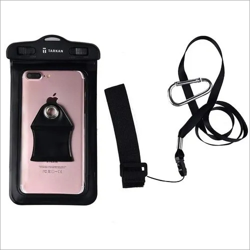 Waterproof Sensitive Mobile Cover - Plastic Material, Black Color | Mobile Pouch with Bar Design for Enhanced Protection and Convenience