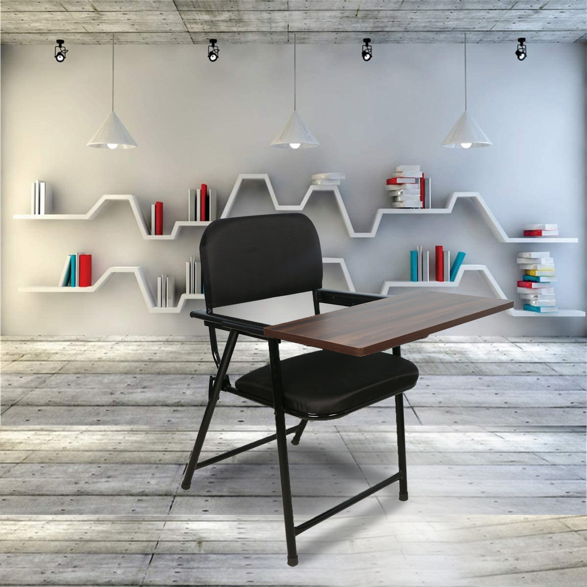 Black Front Angle Writing Pad Chair