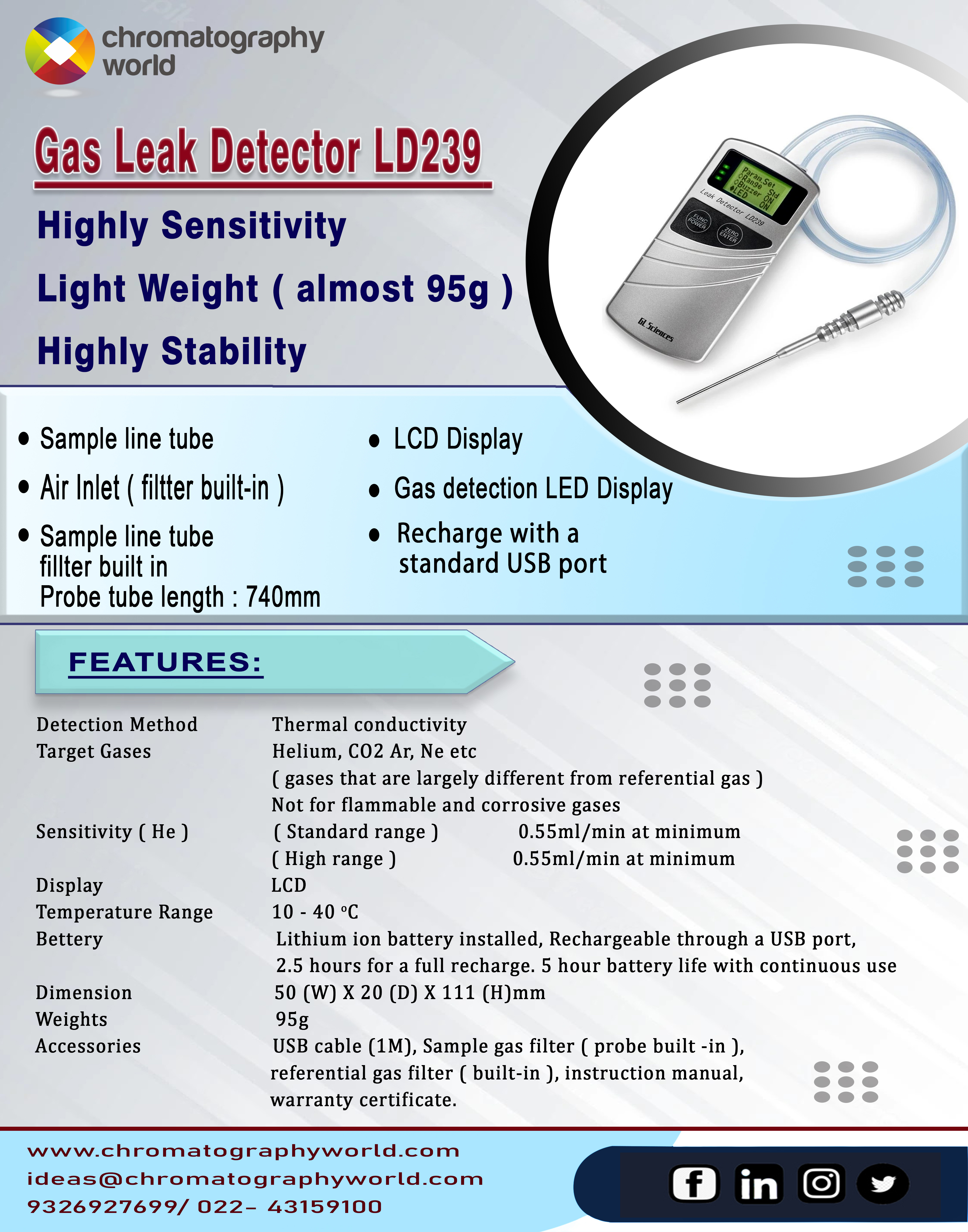 Plastic Helium Leak Detector