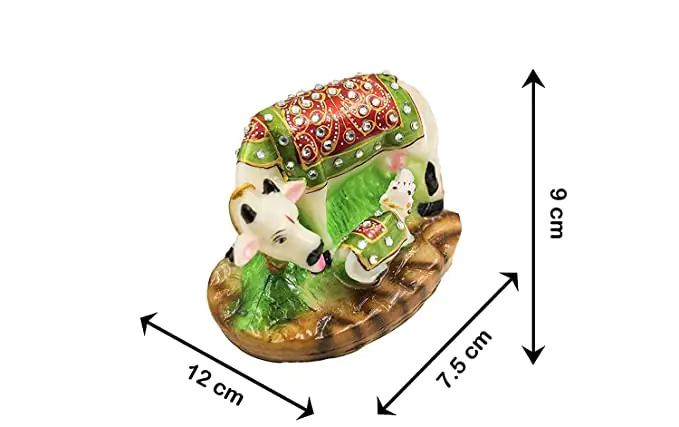 Cow And Calf Statue - Polyresin Resin Figurine, White Finishing, Traditional Indian Style, Feng Shui Decorative Item For Positive Energy