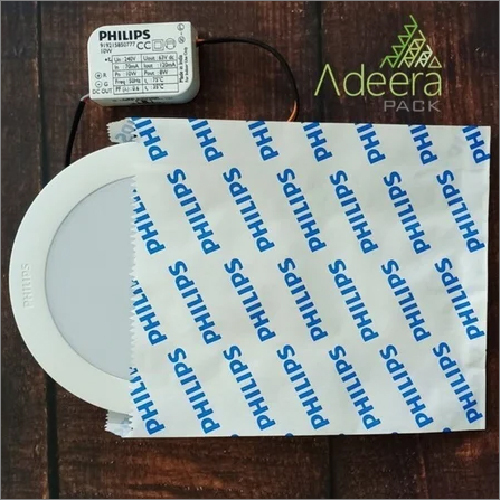 Printed V Bottom Paper Pouch - Coated Paper, Customized Size, White Color | Flexiloop Handle, Disposable, Embossed Design