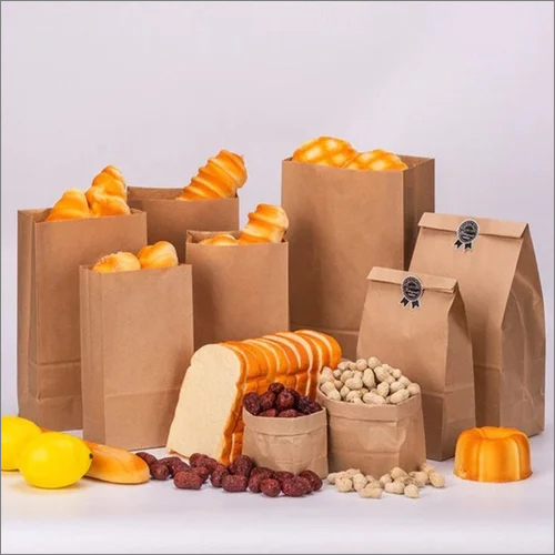 Square Bottom Bag - Coated Paper Customized Size Brown | Disposable Recyclable Embossed Surface Flexiloop Handle Designs