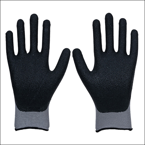 Mallcom P35nbg Grey Polyester 15 Gauge Seamless Liner Sandy Finish Nitrile Safety Gloves - Nitrile Dipped, Open Back, Ergonomic Design, Excellent Grip