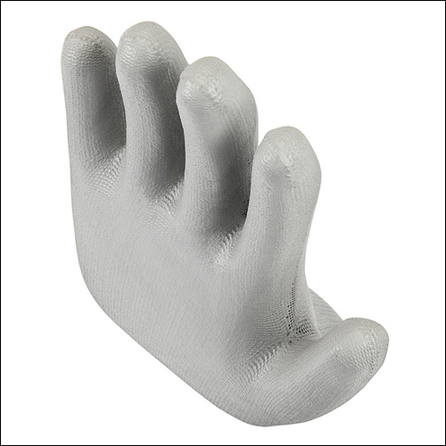 Mallcom P313g - 13 Gauge Grey Nylon Liner Dipped In Pu Coating | Seamless Design, Ergonomic Fit, Ventilated Open Back, Color Coded Sizes