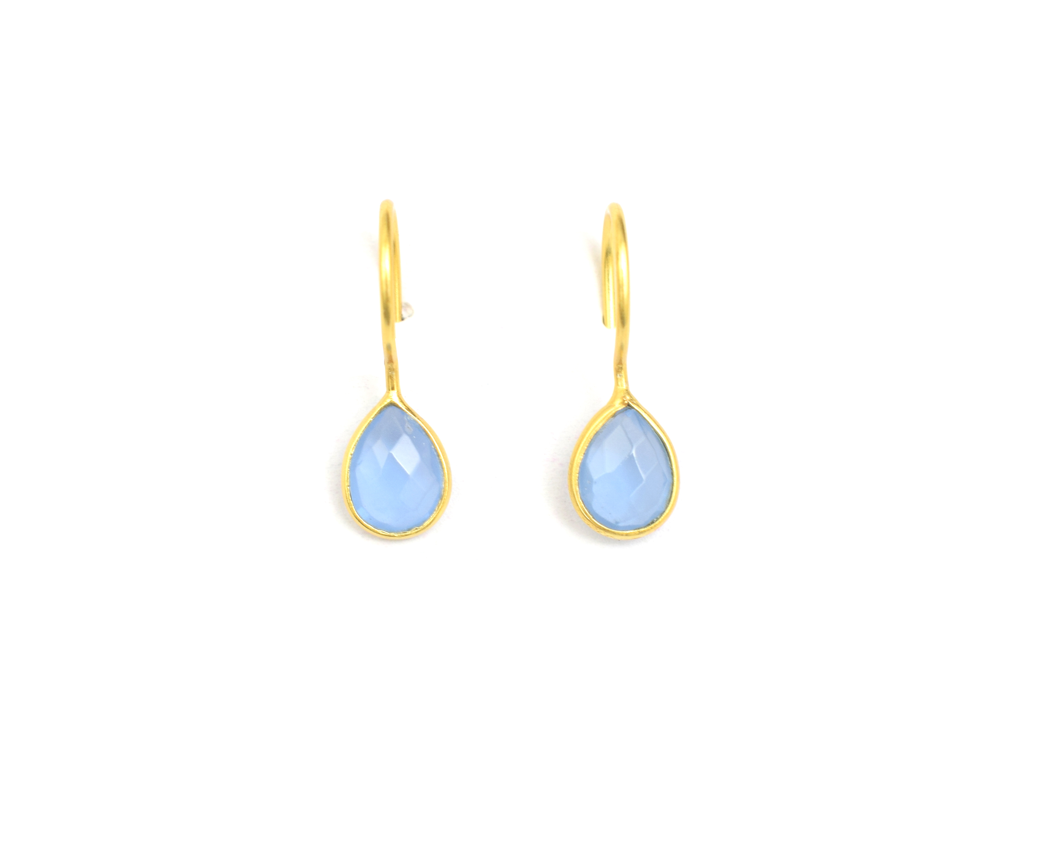 Multi Gemstone Tear Drop Shape Hoom Earring