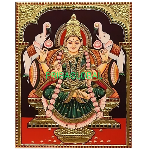 Goddess Lakshmi Tanjore Painting Size: Different Available
