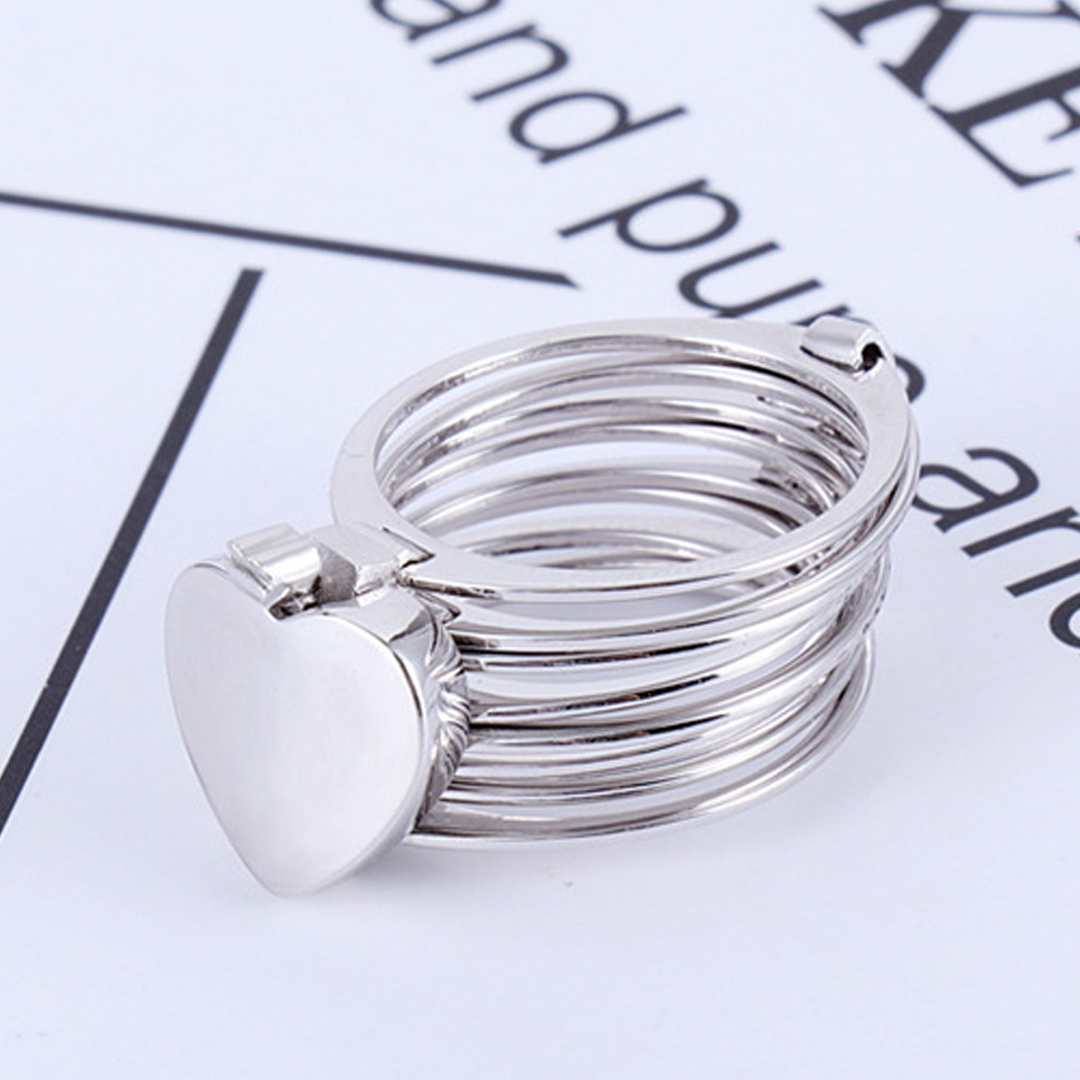Silver 2 In 1 Retractable Heart Ring Bracelet - Alloy One Size | Foldable Design Dual Functionality For Elegant Gift-giving And Love Expression