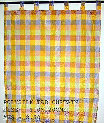 Polysilk Tab Curtain (Checks)