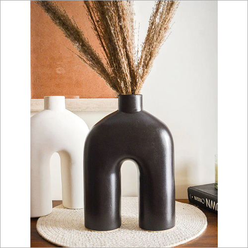 Black Bell U Shaped Ceramic Vase