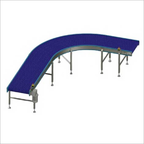 Modular Belt Conveyor - Metal, Different Sizes Available, Blue | Horizontal Flat Belt Design for Industrial Use, Warranty Included