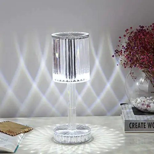 Crystal Lamp Usb Port Charging Bedside Table Lamp