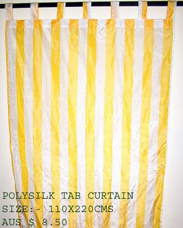 Polysilk Tab Curtain (Stripes)