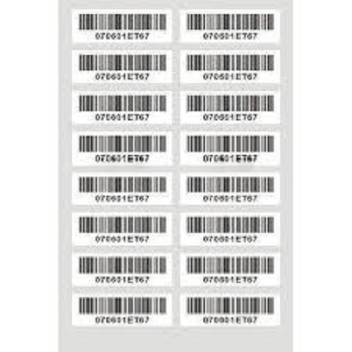 White Barcode Label