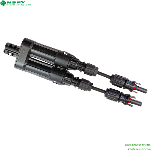 Black Nspv 4fbcm01-15 1500vdc Solar Branch Connector With Inline Fuse With Tuv Certificate