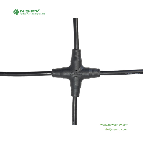 Black Cross Type Solar Branch Cable Harness With Pv Connectors
