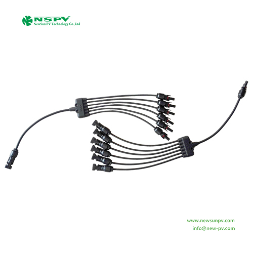 Black Solar Panel Parallel Connectors 6 To 1 Type From Nspv Y Connector Solar