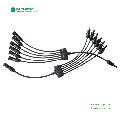 Black Solar Panel Parallel Connectors 6 To 1 Type From Nspv Y Connector Solar