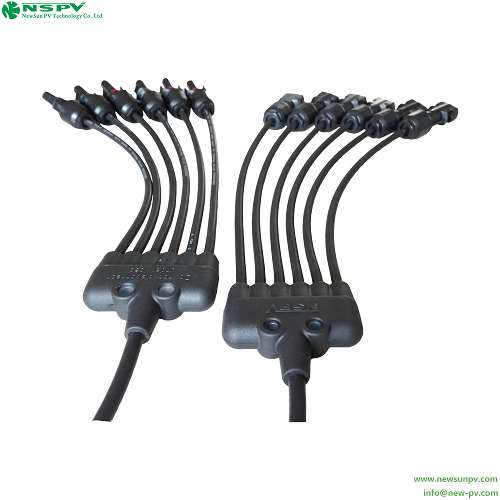 Black Solar Panel Parallel Connectors 6 To 1 Type From Nspv Y Connector Solar