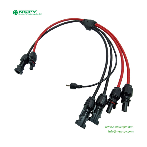 Black 6 To 2 Solar Panel Y Connector Solar Parallel Connectors In Cable Harness
