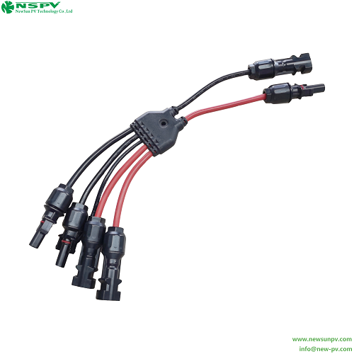 Black 6 To 2 Solar Panel Y Connector Solar Parallel Connectors In Cable Harness