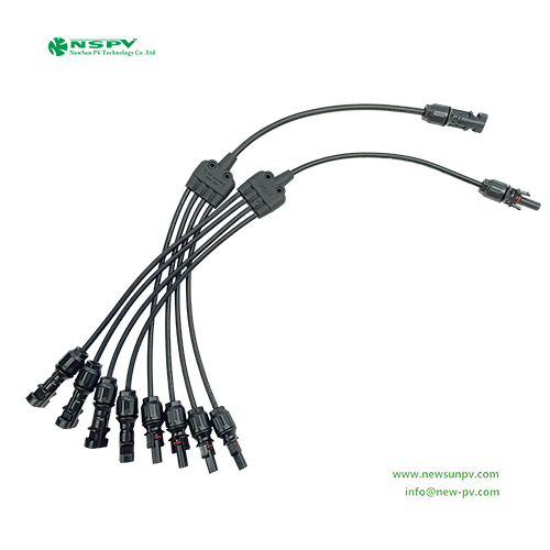 Black Nspv 4 In 1 Solar Panel Y Type Branch Connector Solar Cable Wiring Solar Harness