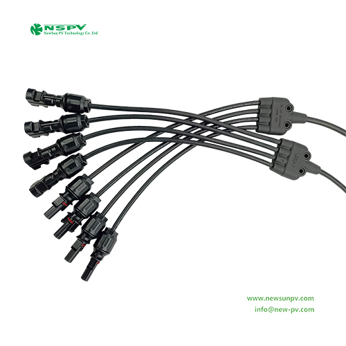 Black Nspv 4 In 1 Solar Panel Y Type Branch Connector Solar Cable Wiring Solar Harness