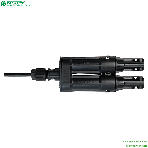 Black 4fbmc00-15 Ip68 Waterproof Tuv Certified Solar Inline Fuse Branch Connector 1500vdc
