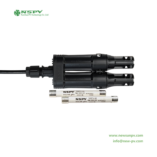 Black 4fbmc00-15 Ip68 Waterproof Tuv Certified Solar Inline Fuse Branch Connector 1500vdc