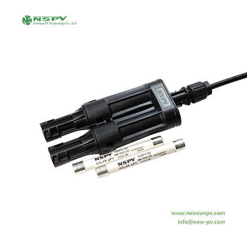 Black 4fbmc00-15 Ip68 Waterproof Tuv Certified Solar Inline Fuse Branch Connector 1500vdc