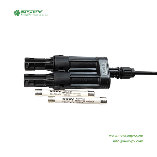 Black 4fbmc00-15 Ip68 Waterproof Tuv Certified Solar Inline Fuse Branch Connector 1500vdc